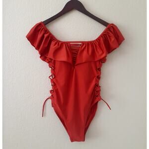 TiniBikini Ruffle Off The Shoulder Swimsuit